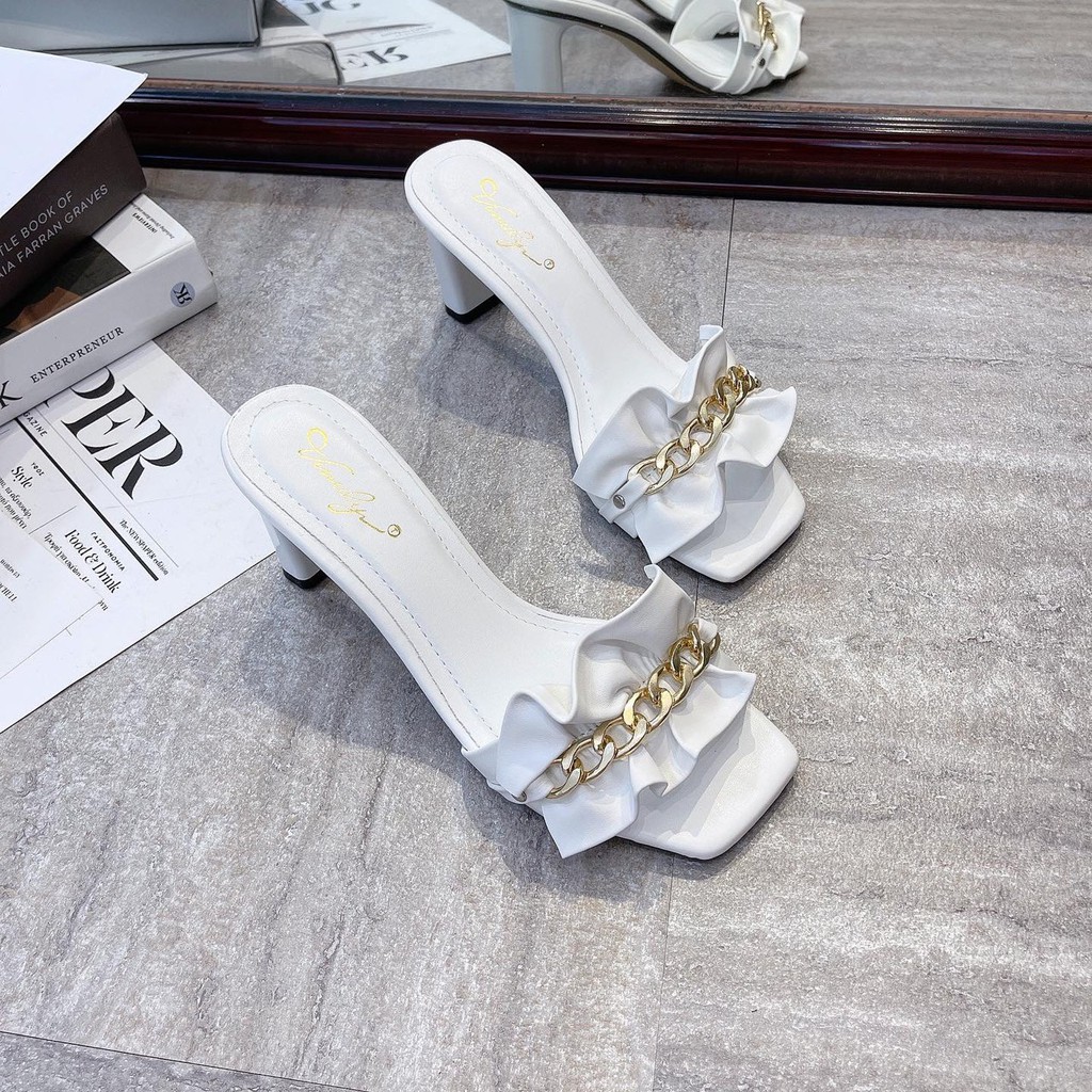 Dép/guốc nứ phối đính khoá cực xinh cao 5F