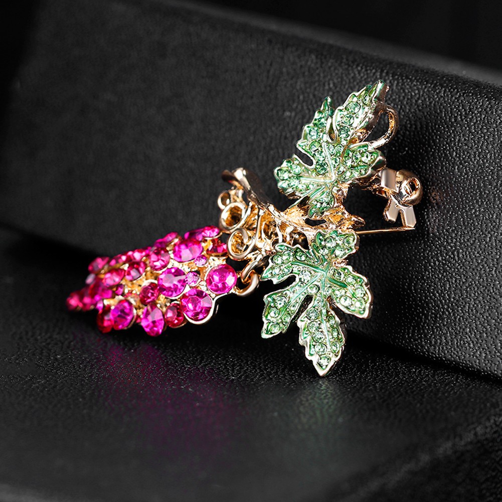 Trâm cài thiết kế hình chùm nho đính đá nhiều màu cá tính