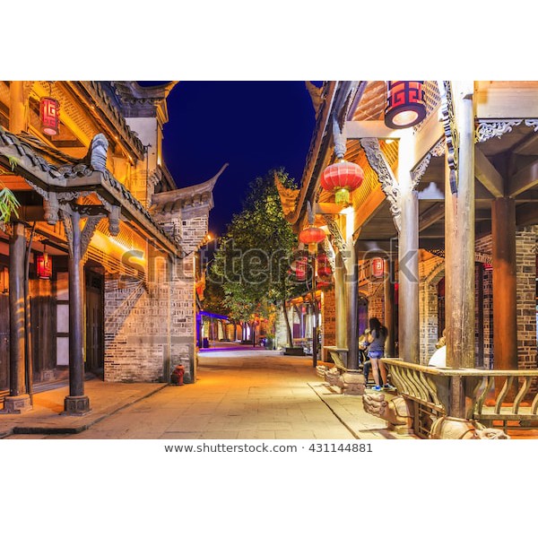 Tranh lụa 3d Hồng Kông Phố Cổ Kích Thước 1,5m x 2m HKPC01