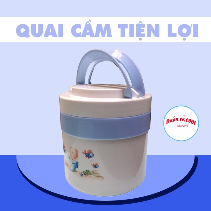 Cặp lồng đựng cơm, cháo Việt Nhật 2 ngăn - Hộp cơm giữ nhiệt dung tích 1350ml 01414 Buonre