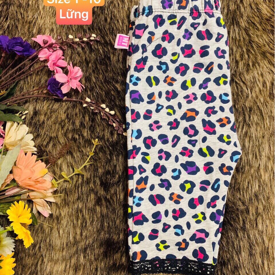 Quần legging Lửng Cho Bé Gái Chất Thun Cotton Co Dãn Mịn (4-25kg)