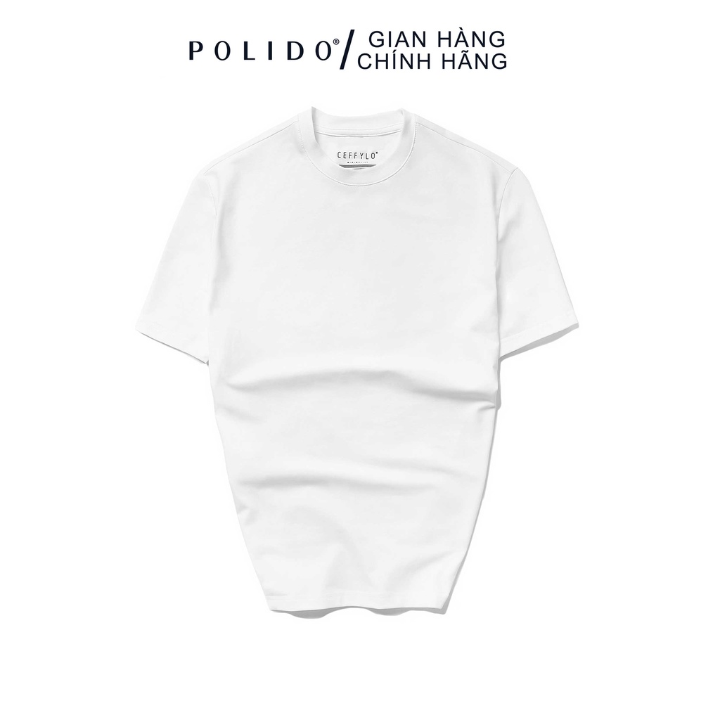 Áo Phông Cộc Tay Nam CEFFYLO Màu Trắng Chất Cotton Phong Cách Basic