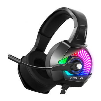 Tai nghe chụp tai chơi game ONIKUMA K6 có dây và micro, giảm tiếng ồn với cúp tai mềm thoải mái, đèn nền RGB