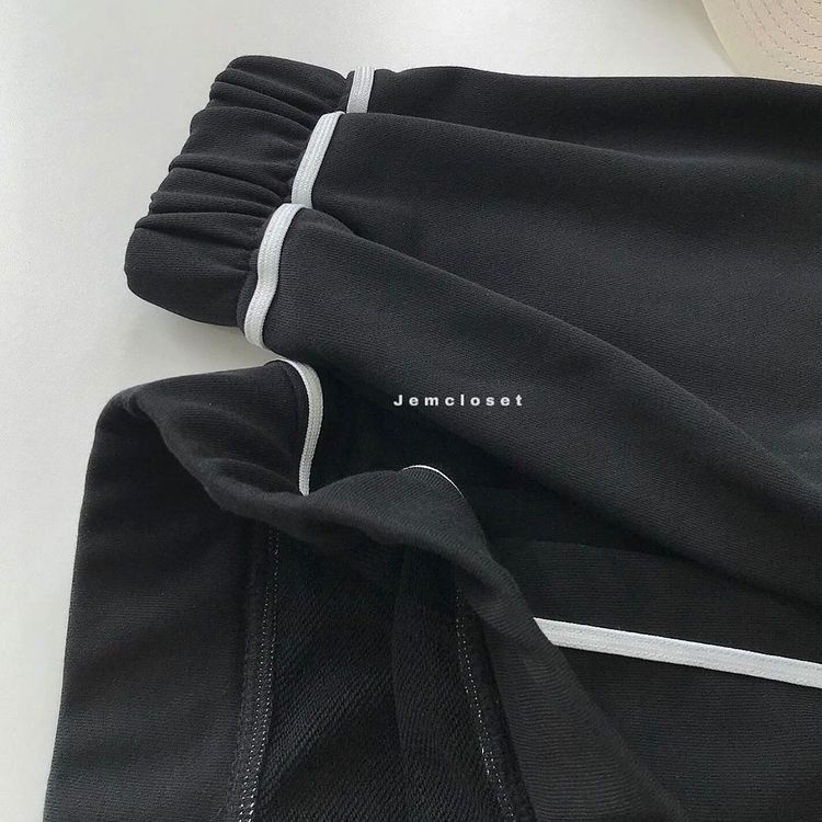 Áo khoác hoodie viền trắng tay bồng nữ Mee - Nỉ dáng rộng Unisex Ullzang cá tính