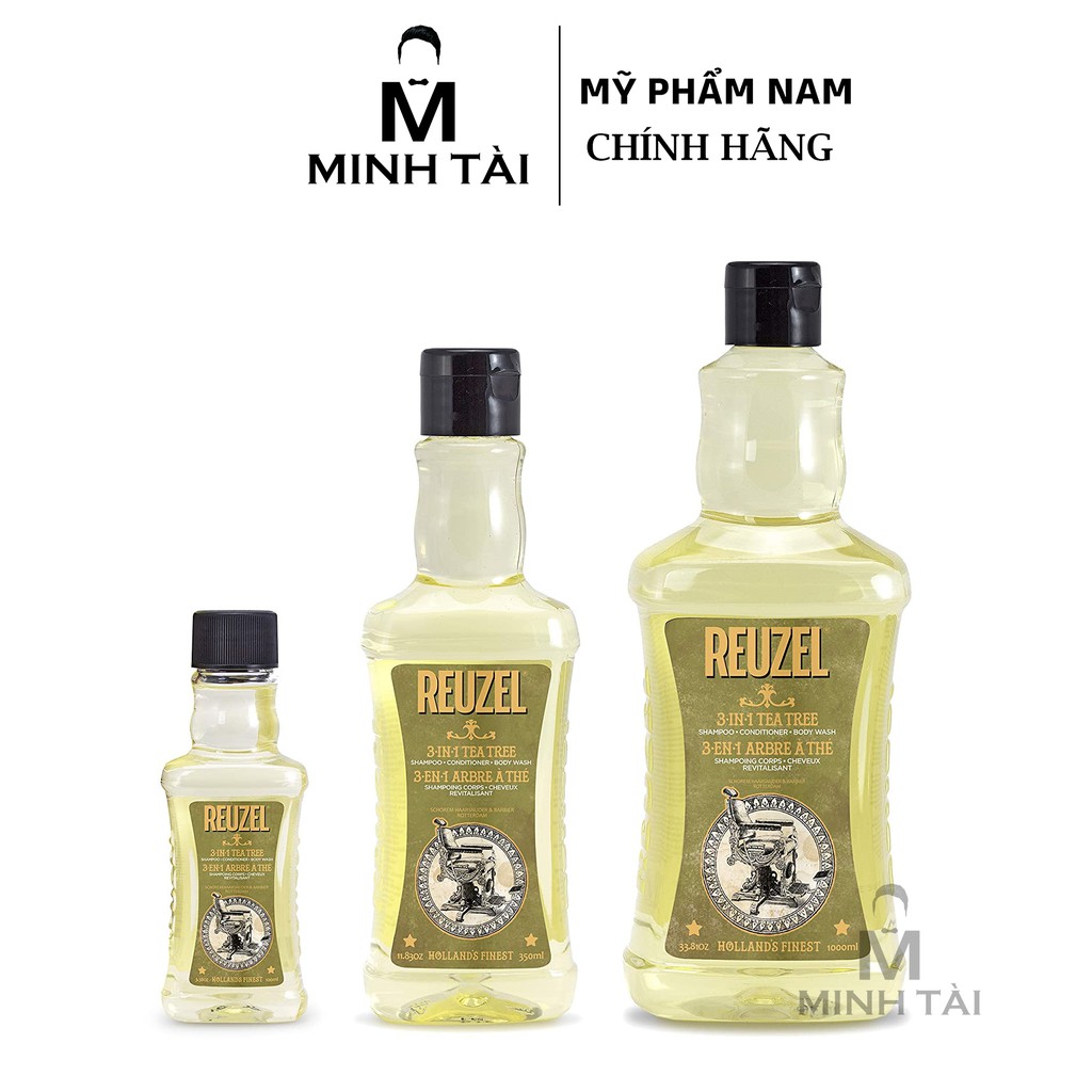 Dầu Gội Đầu , Dầu Xả Tóc , Sữa Tắm Nam REUZEL 3-in-1 Reuzel Men’s Tea Tree Shampoo - Hàng Chính Hãng