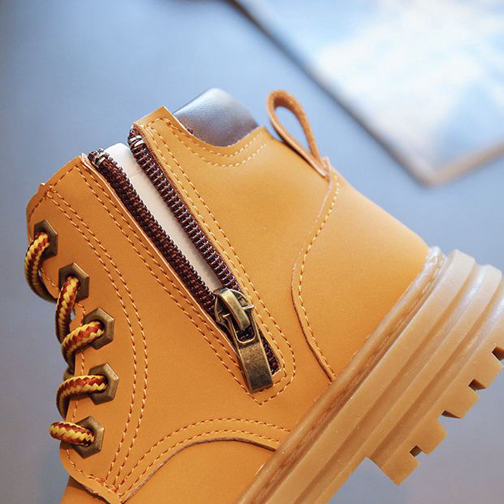 Giày Bốt Martin Chống Trượt Màu Hồng / Đen / Nâu Xinh Xắn Dành Cho Bé Gái 1-6 Tuổi