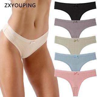 Quần lót cotton lưng thấp sexy đính nơ kiểu mềm thoải mái M-XXL