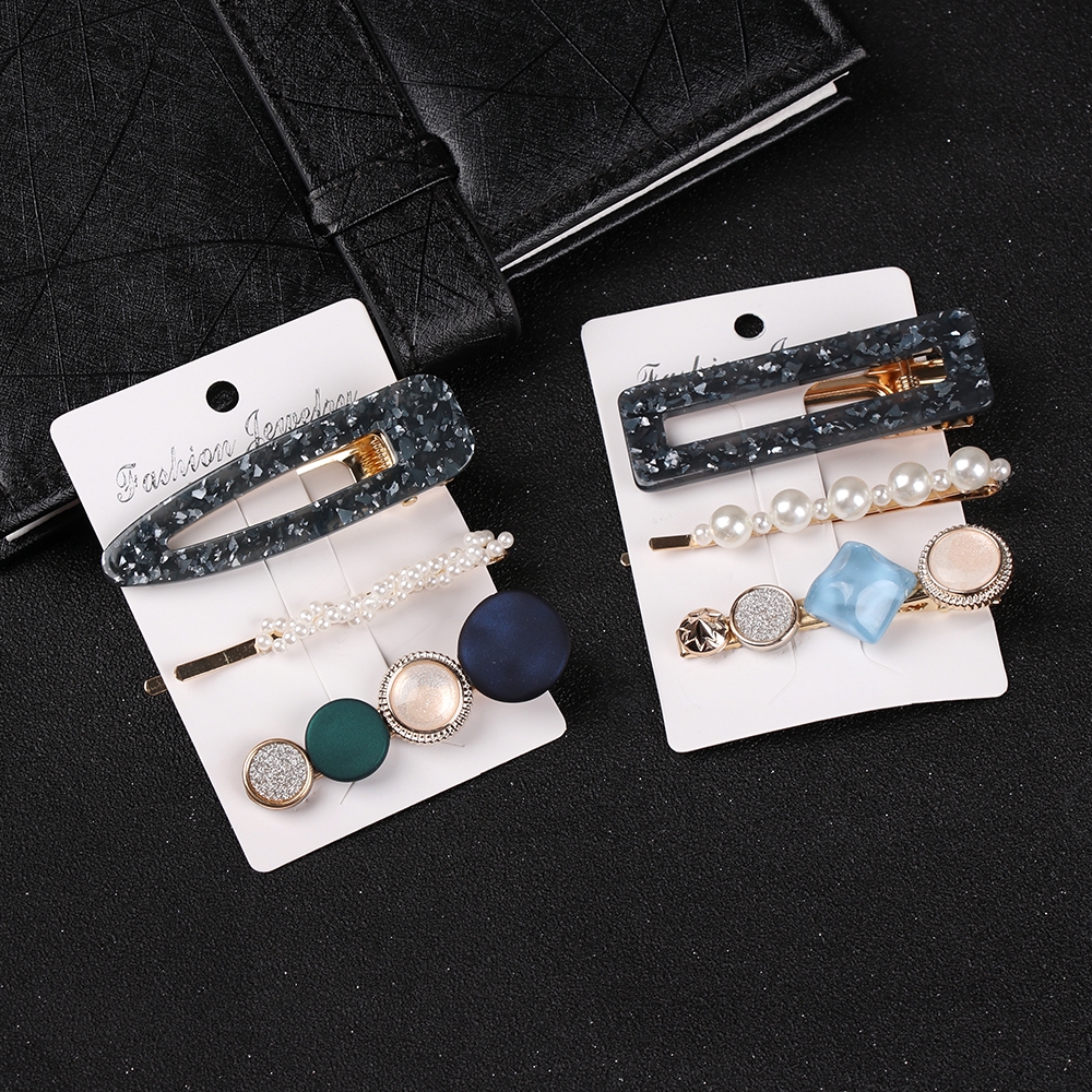 Set 3 kẹp tóc trang trí ngọc trai thanh lịch trẻ trung