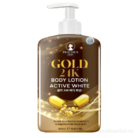 Sữa dưỡng trắŉg da toàn thân vàng Gold 24K Body Lotion Active White Thái Lan