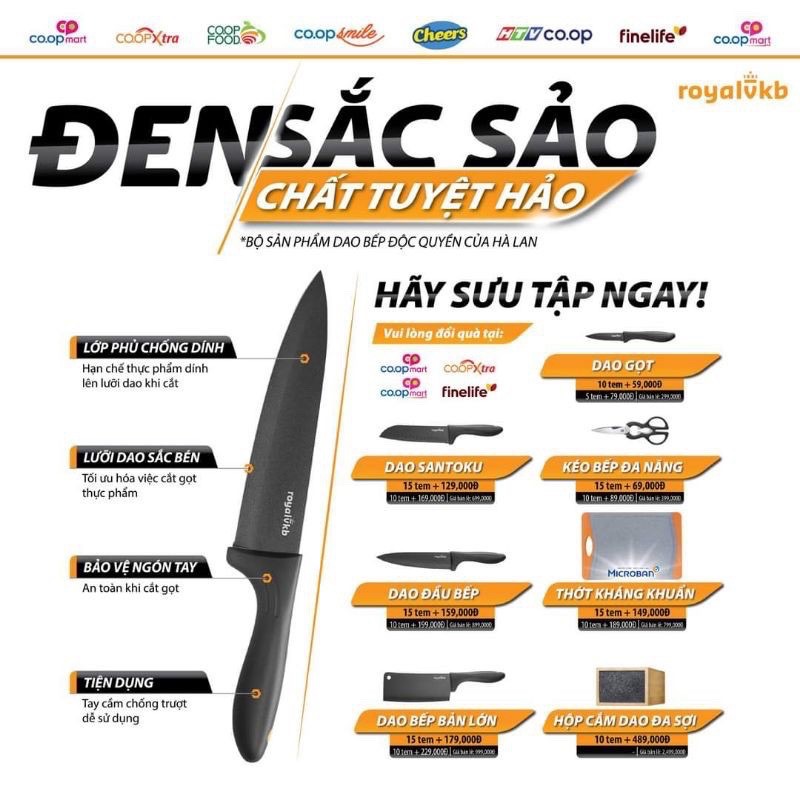 Tem đổi quà coopmart - BỘ DAO ROYALVKB