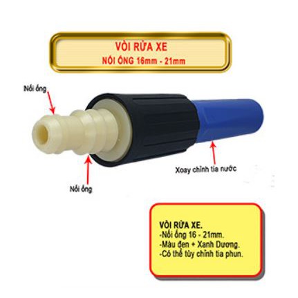 VÒI TƯỚI XỊT RỬA XE - TƯỚI CÂY NỐI ỐNG 16MM - 21MM