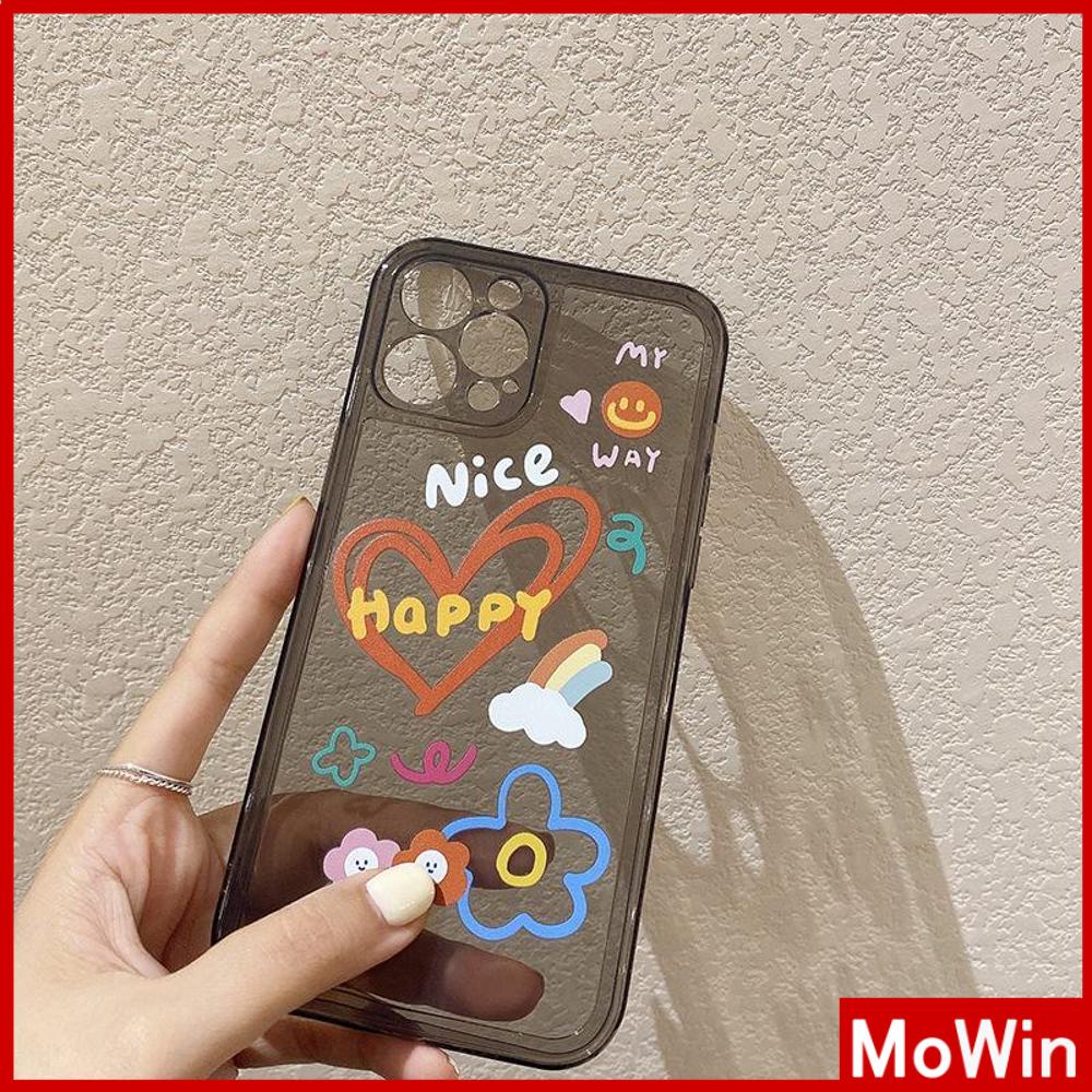 Ốp Điện Thoại Silicon Dẻo Trong Suốt Viền Vuông In Họa Tiết Graffiti Cho iPhone 13 Pro Max iPhone 12 Pro Max iPhone 11 iPhone 7 Plus