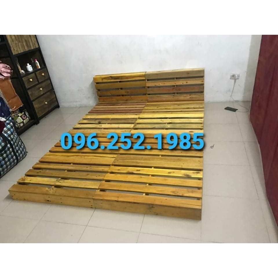 Giường Pallet - kích thước 50x 60 x cao11cm- Giường gỗ - Giường xếp - Giường Hộp Pallet  đã sơn chống mốc