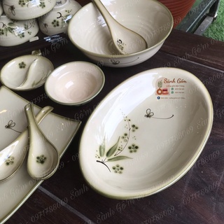 (BÁN LẺ) ĐĨA SỨ BÁT TRÀNG VẼ ĐÀO CHUỒN