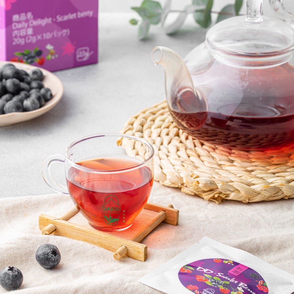 Trà thảo mộc trái cây Nhật Bản Crimson Night - Hoa hibicus, quả tầm xuân, việt quất