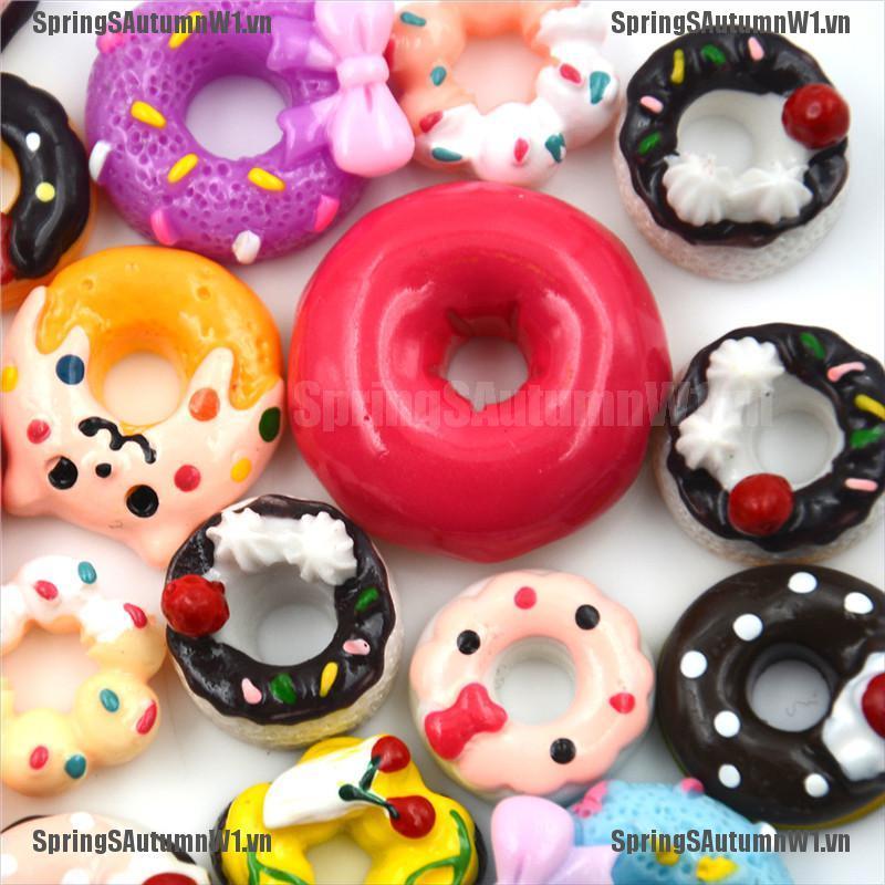 Set 10 Bánh Donut Bằng Nhựa Dễ Thương Trang Trí Nhà Búp Bê