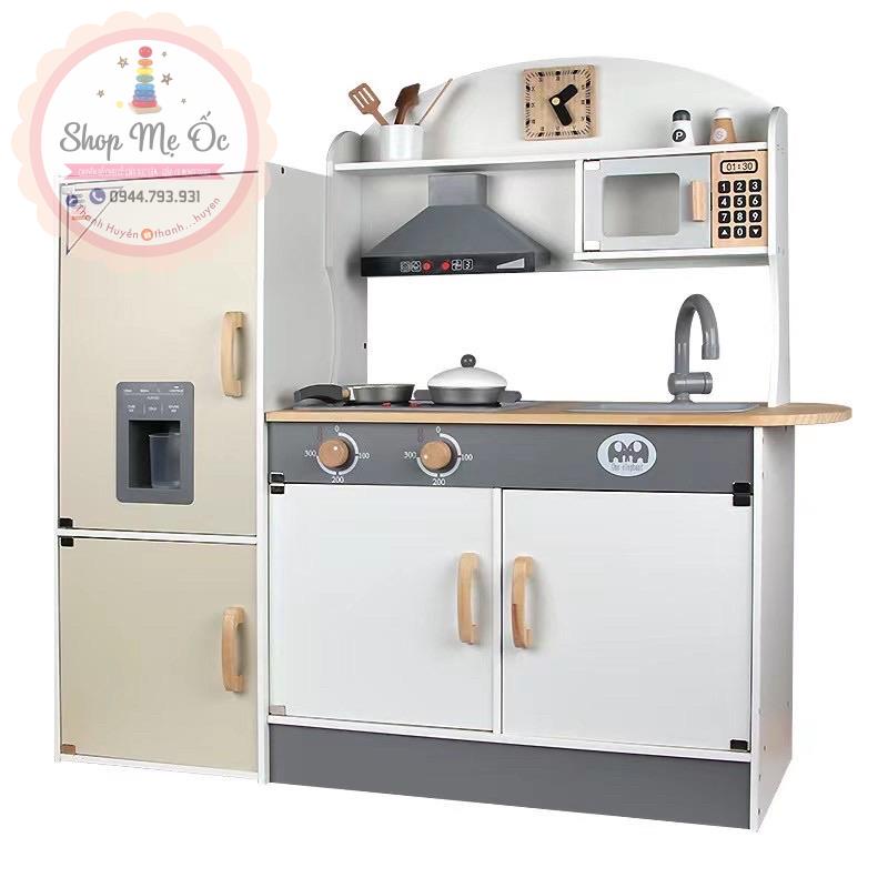 SẴN - Đồ Chơi Gỗ Bếp Tủ Lạnh (Có âm thanh - ánh sáng - Cao 1m)