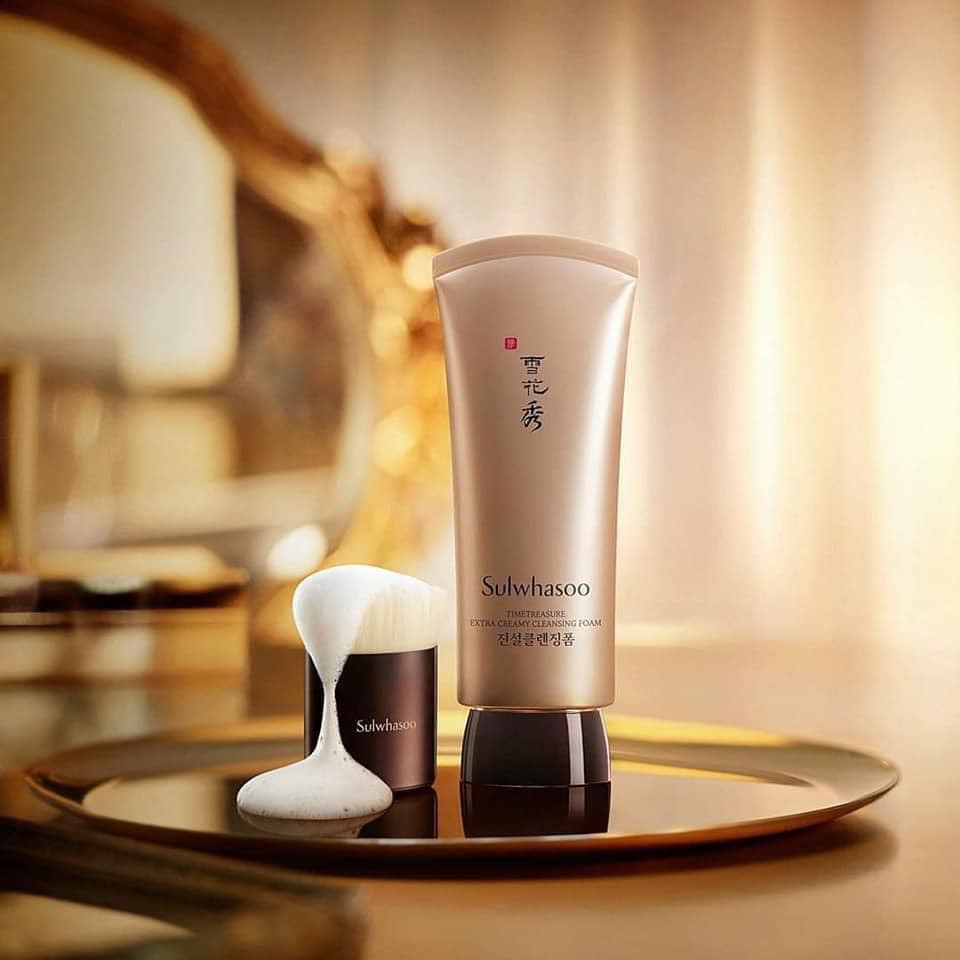 Sữa rửa mặt THÔNG ĐỎ SULWHASOO [fullbox - date 2023] Timetreasure extra creamy cleansing foam EX chống lão hoá