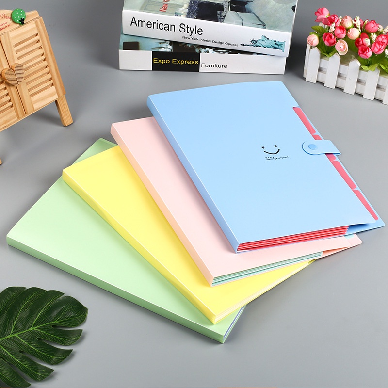 Túi Đựng Tài Liệu Khổ A4 Nhiều Ngăn Màu Sắc Kẹo Ngọt Xinh Xắn