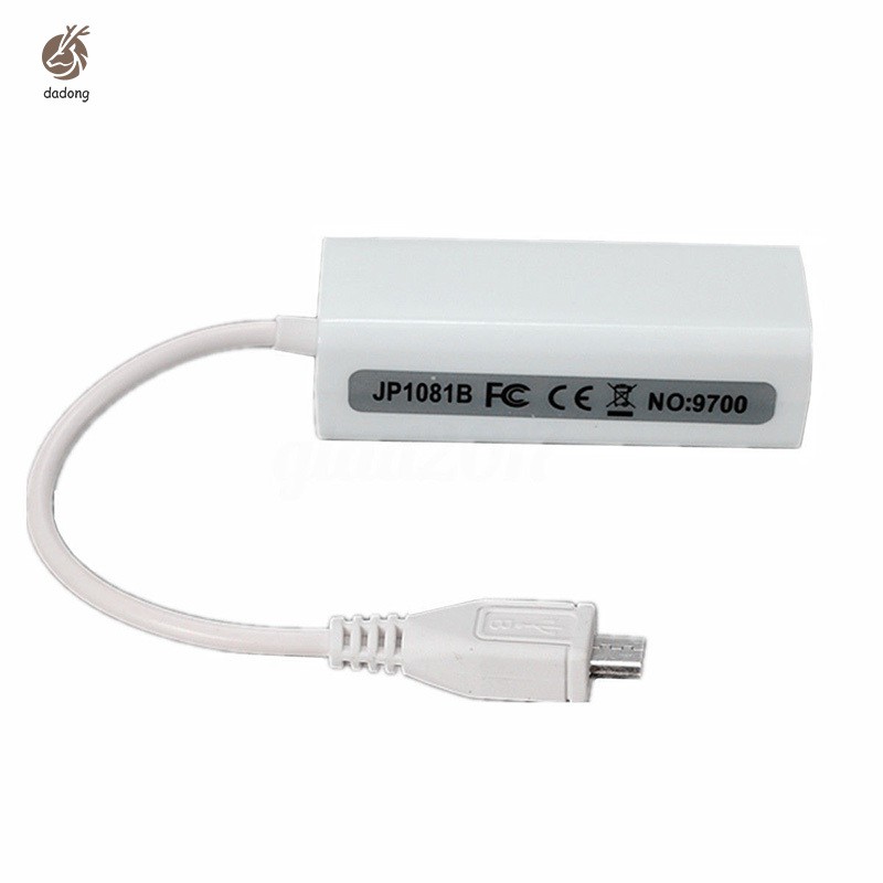 Bộ chuyển đổi cáp Ethernet Cotremyp Micro USB 2.0 5 chấu sang mạng LAN RJ45 cho máy tính bảng PC