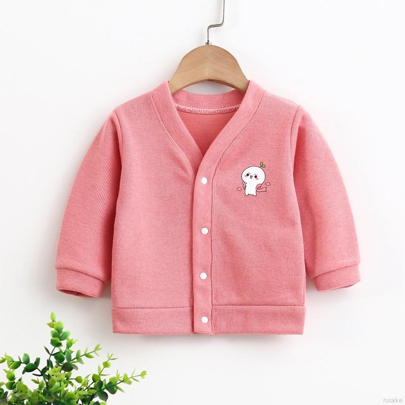 Áo Khoác Cardigan Dệt Kim Tay Dài Hoạ Tiết Hoạt Hình Dành Cho Bé 0-4 Tuổi