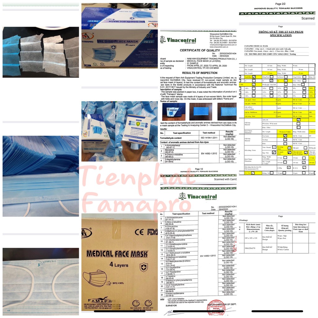 Khẩu trang y tế 4 lớp 1 hộp 50 cái - Khẩu trang em bé 1 hộp 10 cái