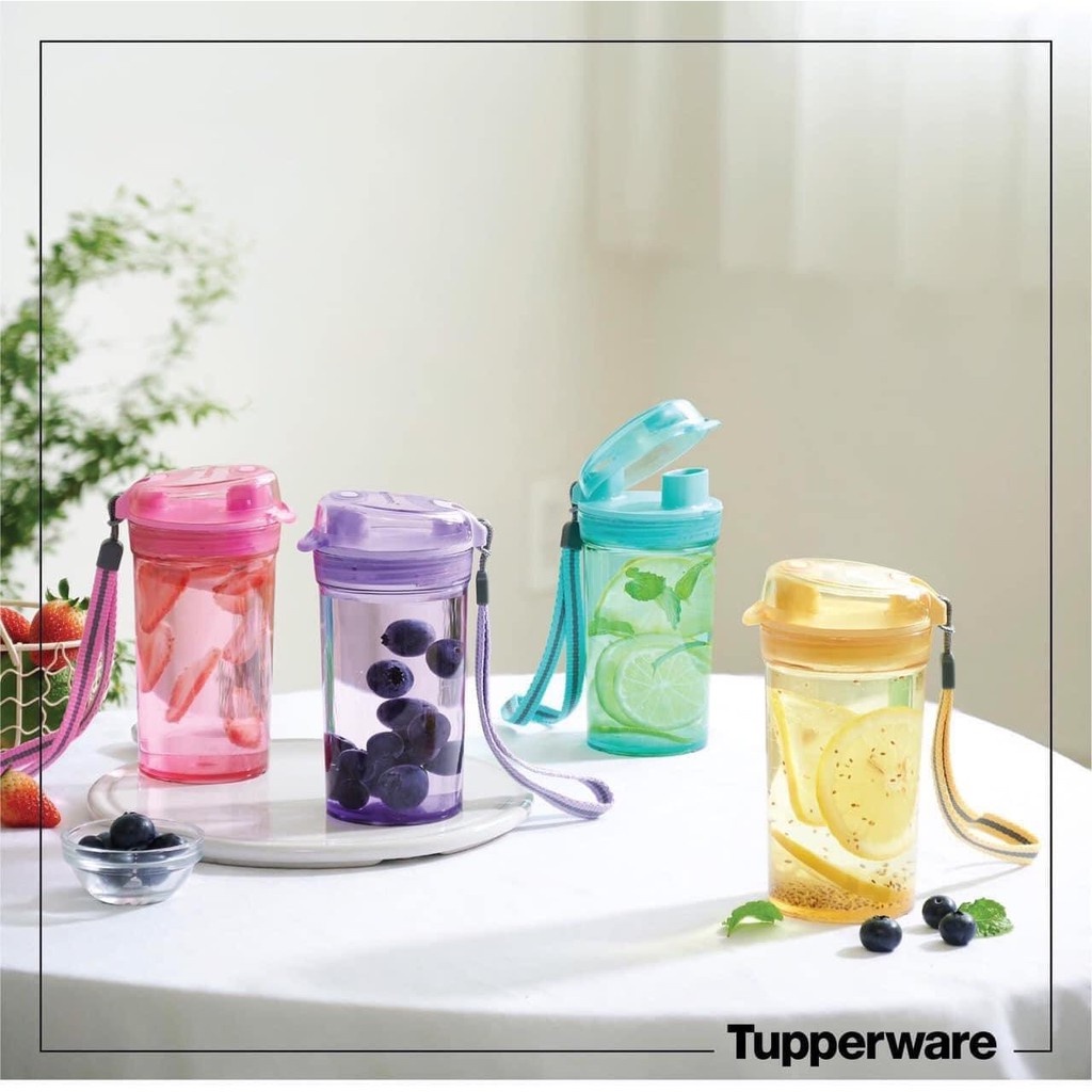Bình nước 280ml, 350ml tupperware cầm tay chịu nhiệt nhiều màu tiện lợi chính hãng
