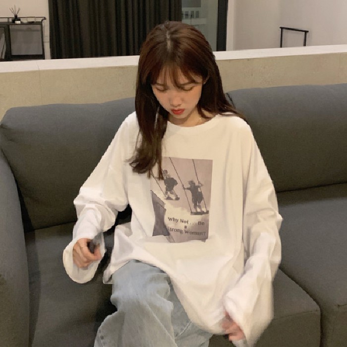 Áo thun tay dài phong cách ulzzang thời trang kiểu Hàn cho nữ | BigBuy360 - bigbuy360.vn