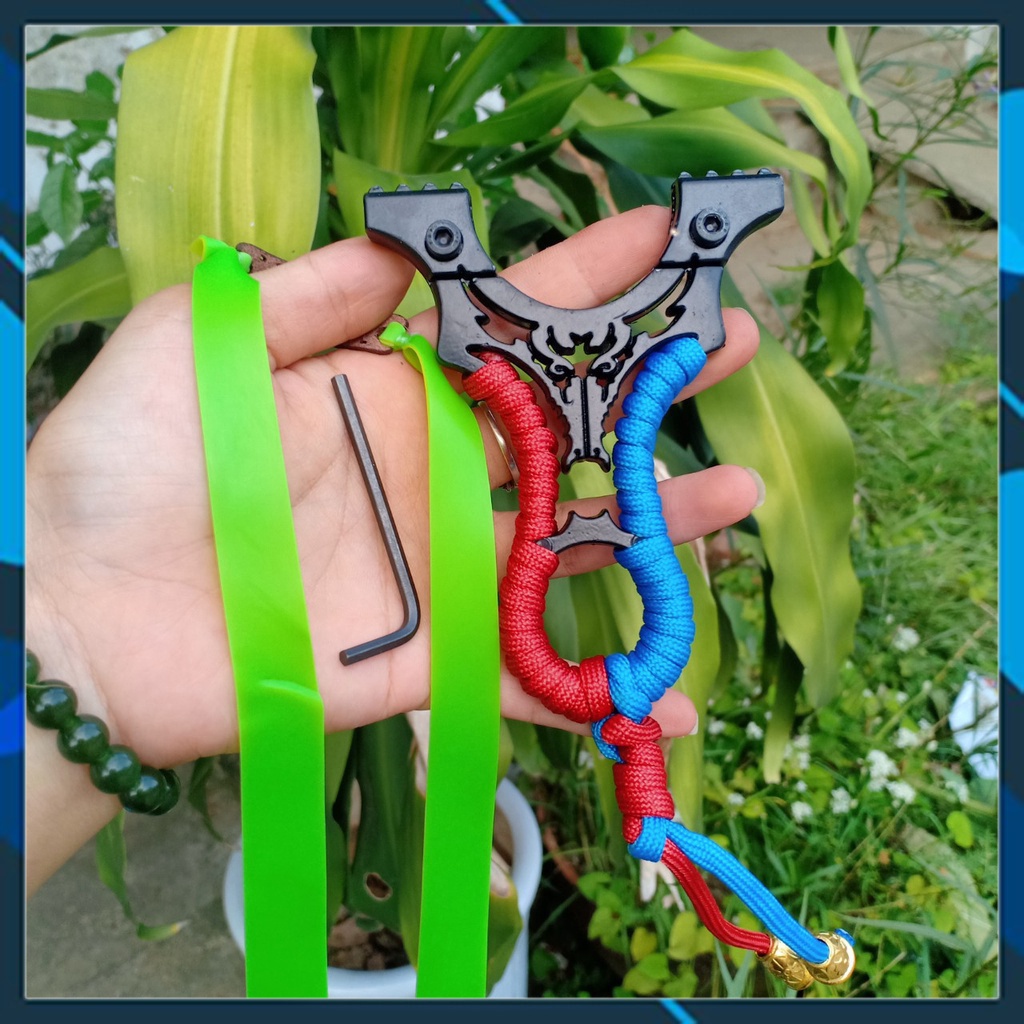 Ná cao su kim loại trâu đen giá rẻ cao cấp + 1 dây thun 1mm + lục giác  - Ná Cao Su VTA