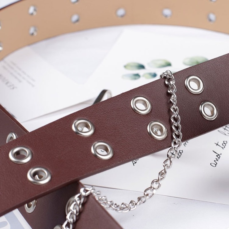 Thắt Lưng Da Màu Trơn Khóa Đôi Thời Trang Cho Nữ