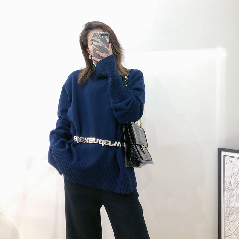 Sẵn sàng! Alexander wang! Thắt Lưng Da Màu Trơn Khóa Kim Loại Thời Trang