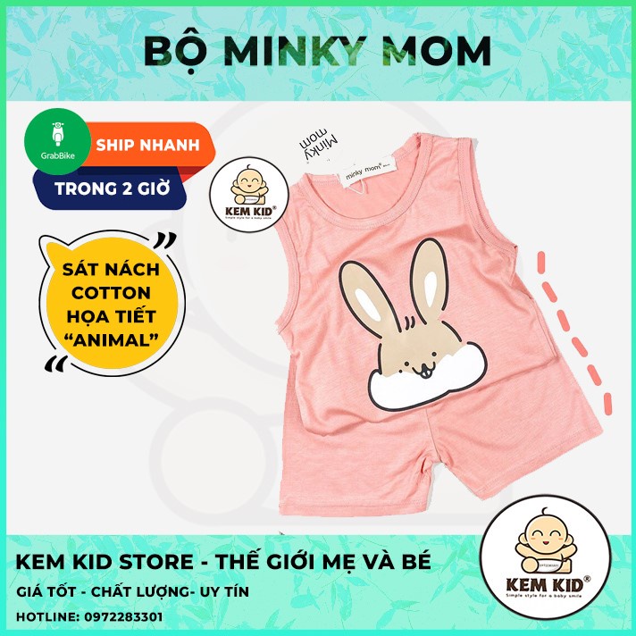 Minky Mom bộ sát nách thun lạnh hình thú