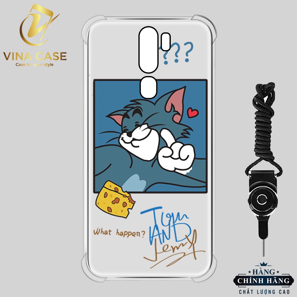 Ốp lưng OPPO A9 2020 Tom And Jerry chống sốc trong(sản phẩm có 8 mẫu)-Tặng kèm dây đeo điện thoại