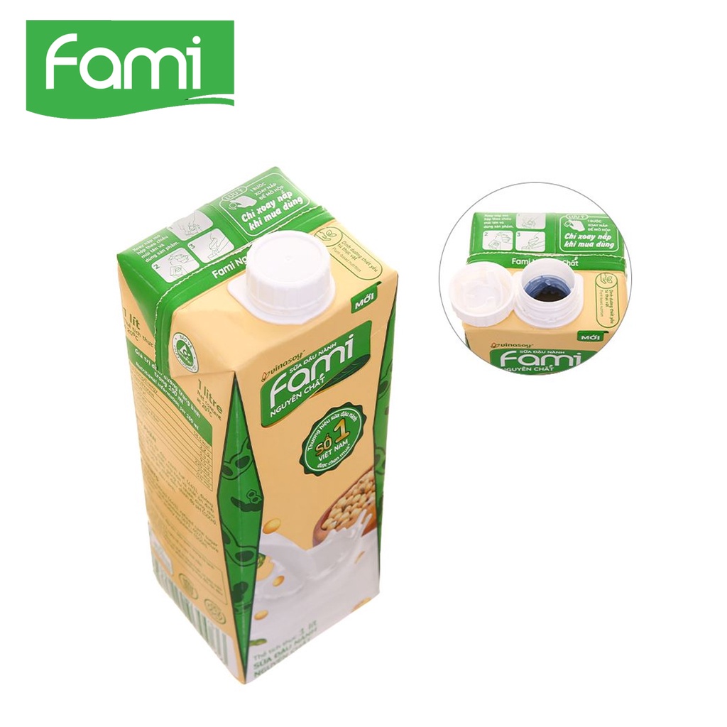 HỘP 1 LÍT SỮA ĐẬU NÀNH FAMI NGUYÊN CHẤT VINASOY