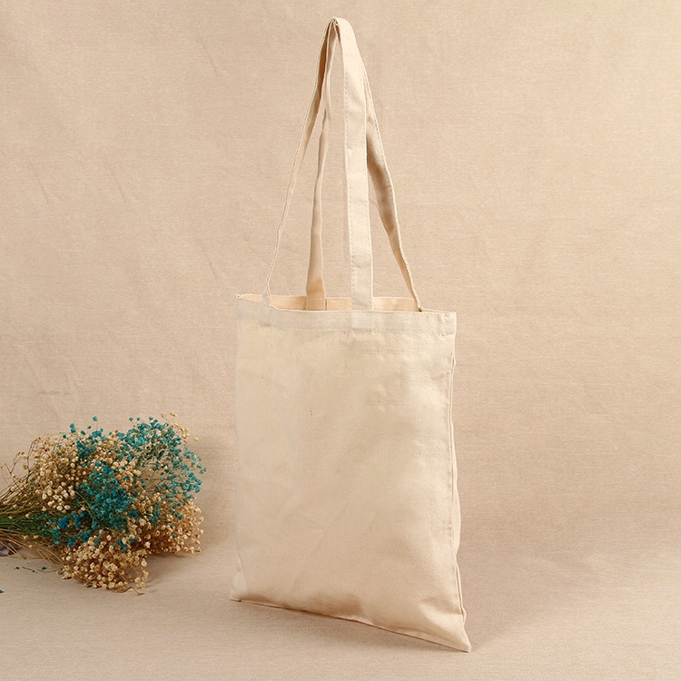 Túi tote bằng vải canvas màu trắng có thể xếp lại tái sử dụng chất lượng cao bảo vệ môi trường
