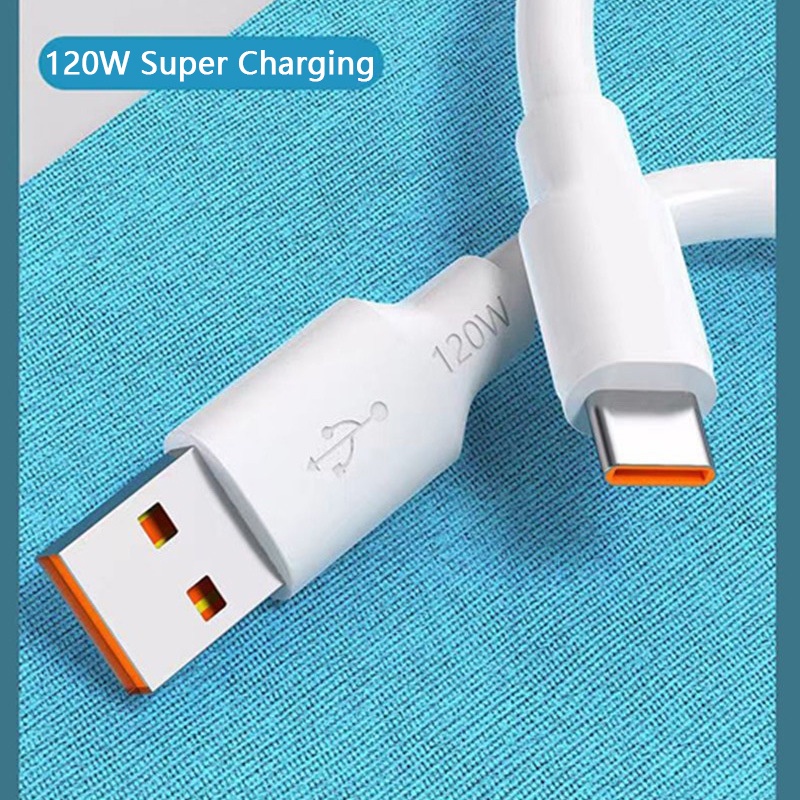 Cáp sạc VAORLO 6A 120W Type-C siêu sạc cho Xiaomi Huawei 6MM Cáp dày 1M 1.5M 2M Chiều dài USB-C