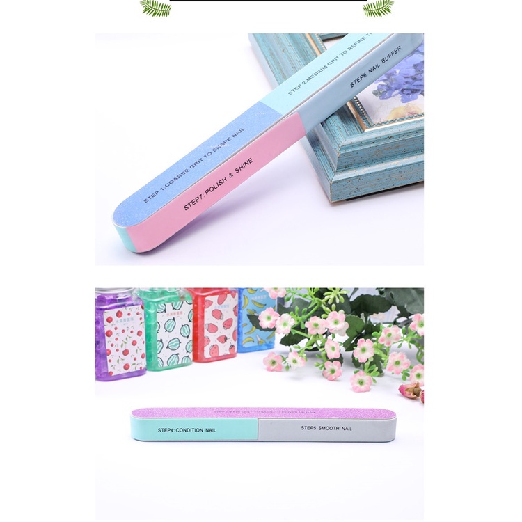 Que Dũa Móng Tay 6 Mặt Chà Nhám và Đánh Bóng An Toàn Tiện Lợi