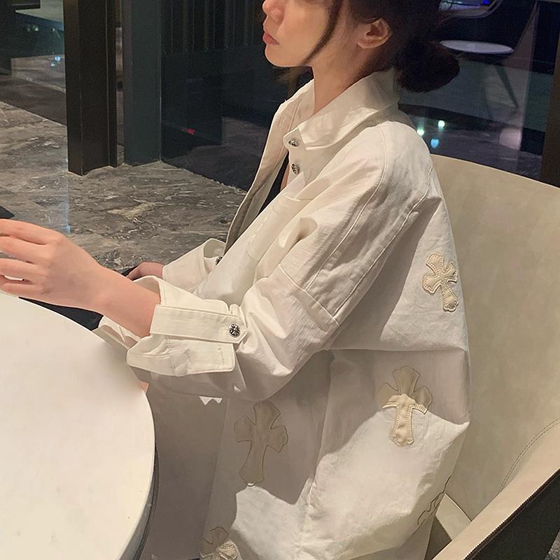 Áo Khoác Sơ Mi Dáng Rộng Phong Cách Hàn Quốc Thời Trang Xuân Thu 2024 Cho Nữ