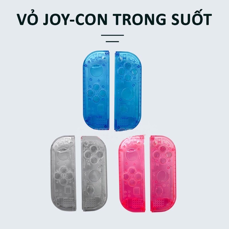 Bộ vỏ Joy-Con trong suốt nhiều màu cho máy chơi game Nintendo Switch v1,v2 / OLED