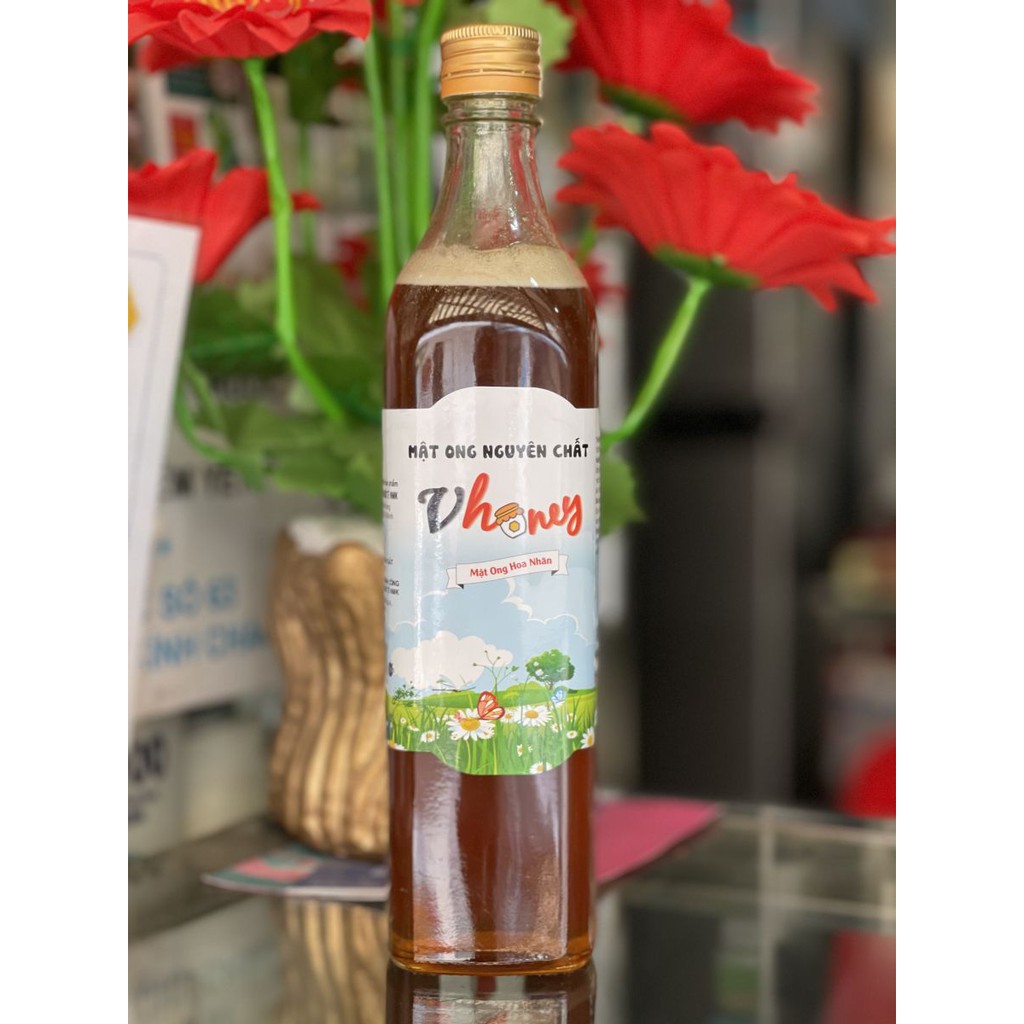 Mật ong hoa nhãn chai 500ml Vhoney