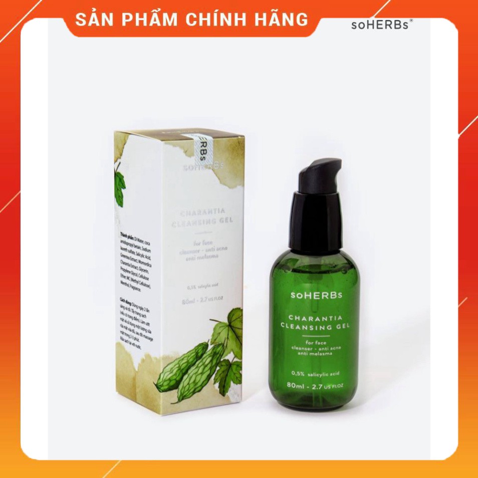 Sữa rửa mặt khổ qua soherbs da mụn chính hãng 80gr