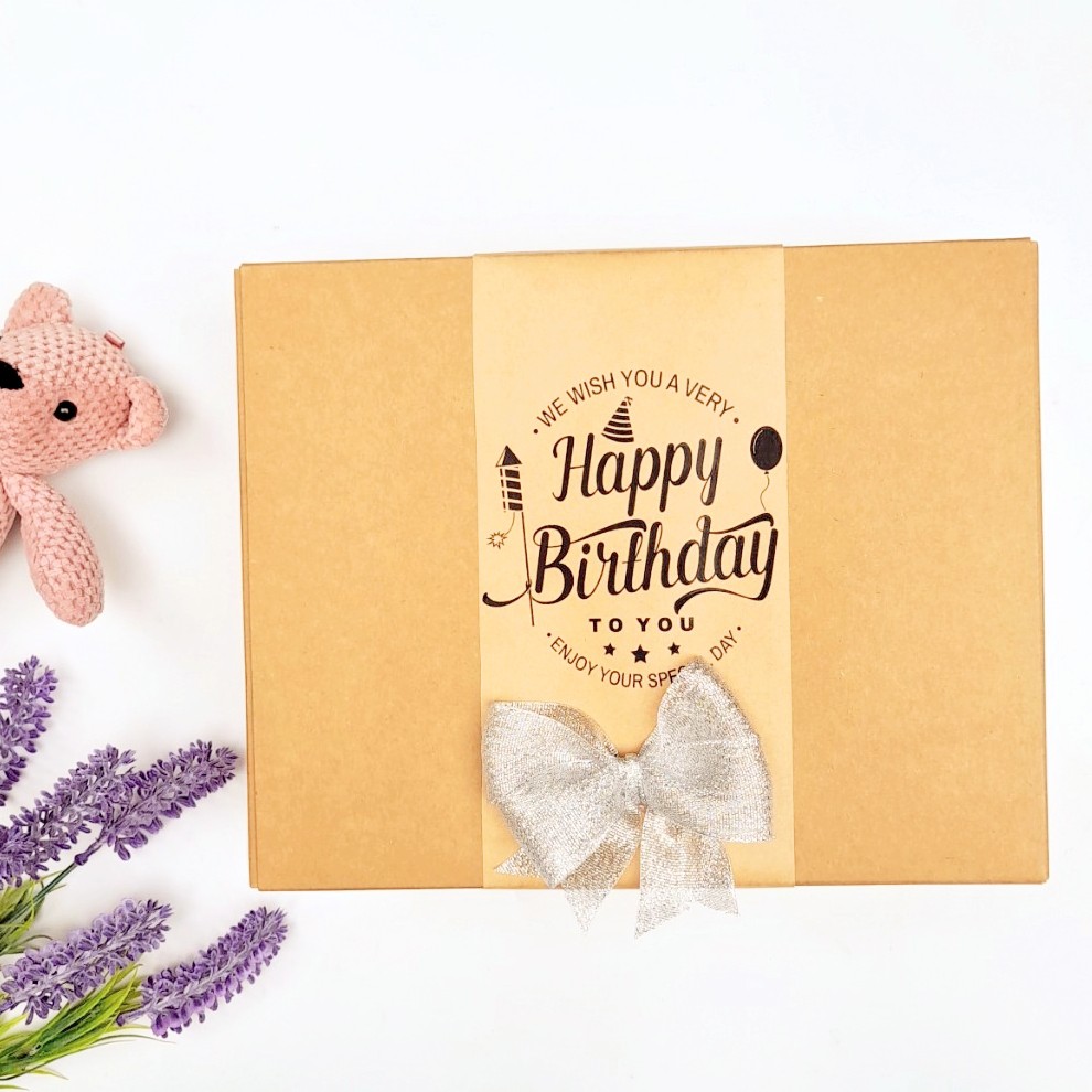 Hộp đựng quà Kraft thiết kế dịp sinh nhật, quà cưới, kỷ niệm - Tặng kèm rơm lót | BigBuy360 - bigbuy360.vn