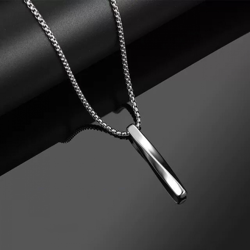 Dây chuyền thép không gỉ mặt xoắn thiết kế độc đáo cá tính thời trang