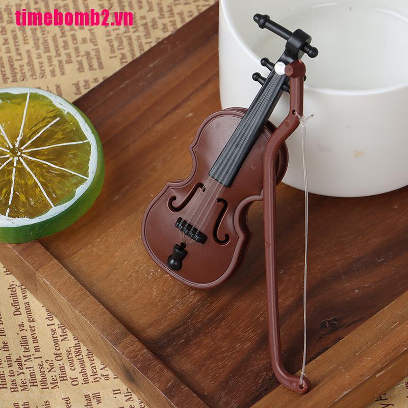 Set đàn violin nhựa mini nhạc cụ thủ công mỹ nghệ trang trí nhà búp bê