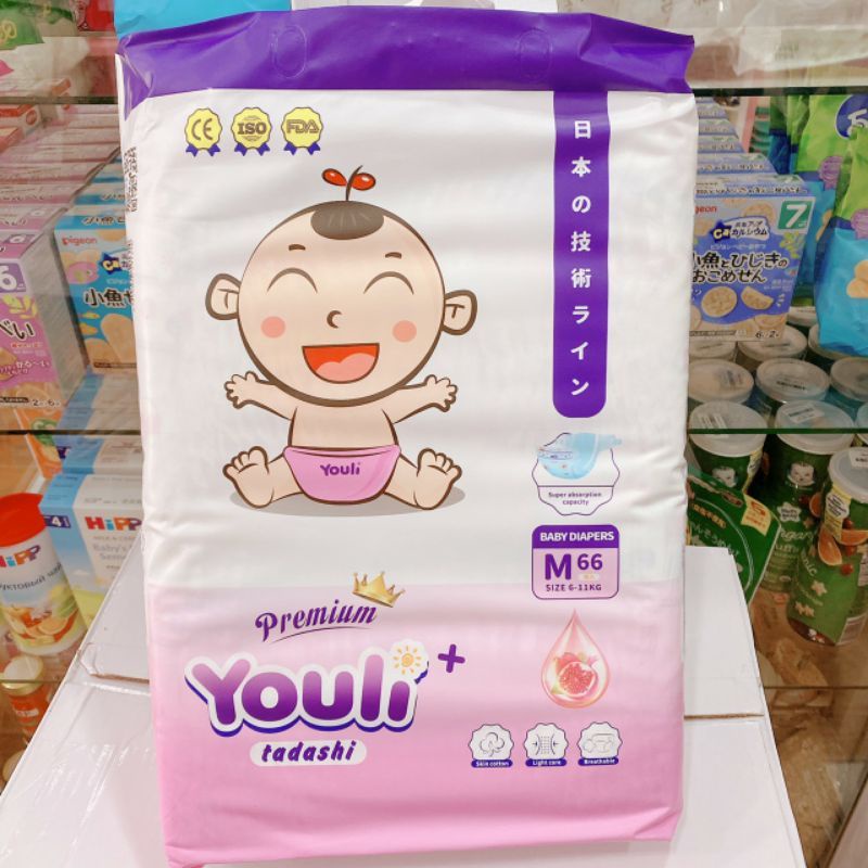 Tã/Bỉm Youli Premium Tí Quậy dán/quần NB26/S72/M66/L60/XL54/XXL50/