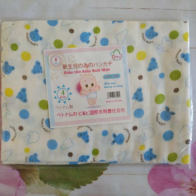 Khăn tắm xô hoa 4 lớp, khăn tắm xuất Nhật in hình, mềm mịn, chất đẹp