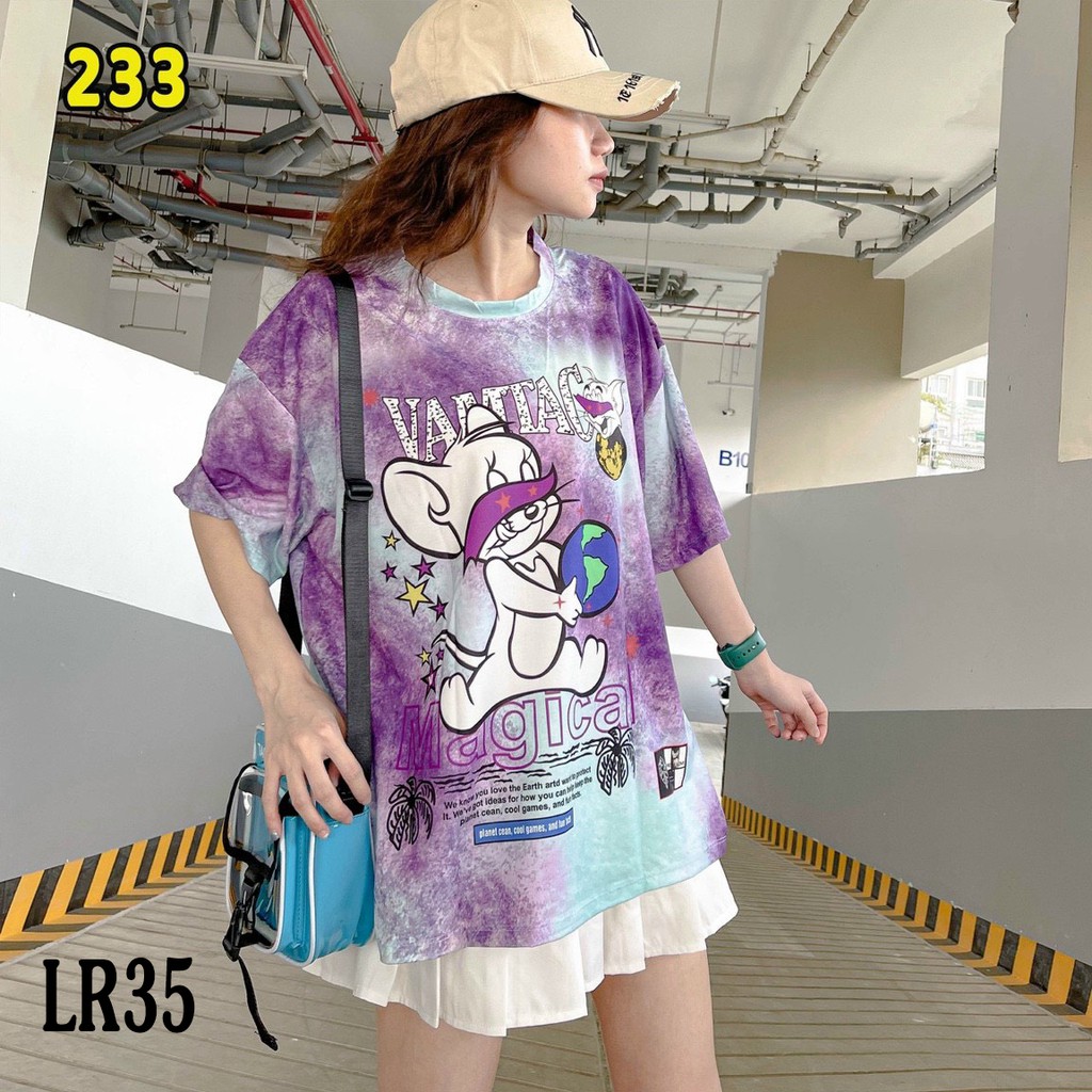 Áo thun loang màu 𝑭𝒓𝒆𝒆𝒔𝒉𝒊𝒑 Áo phông unisex LR35 vải cotton xượt poli co giãn thấm hút tốt, không xù lông