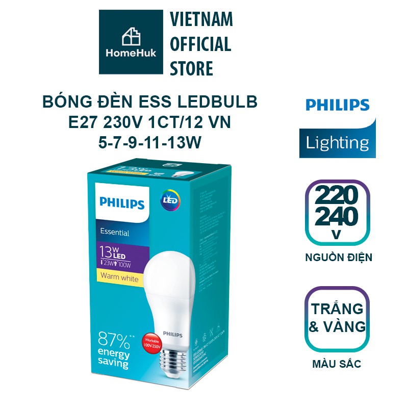 Bóng đèn PHILIPS ESS LEDBulb E27 230V 1CT/12 VN