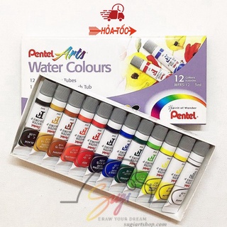 [SUGI ART SHOP] Màu Nước PENTEL Tuýp 12/18/24 Màu Cao Cấp