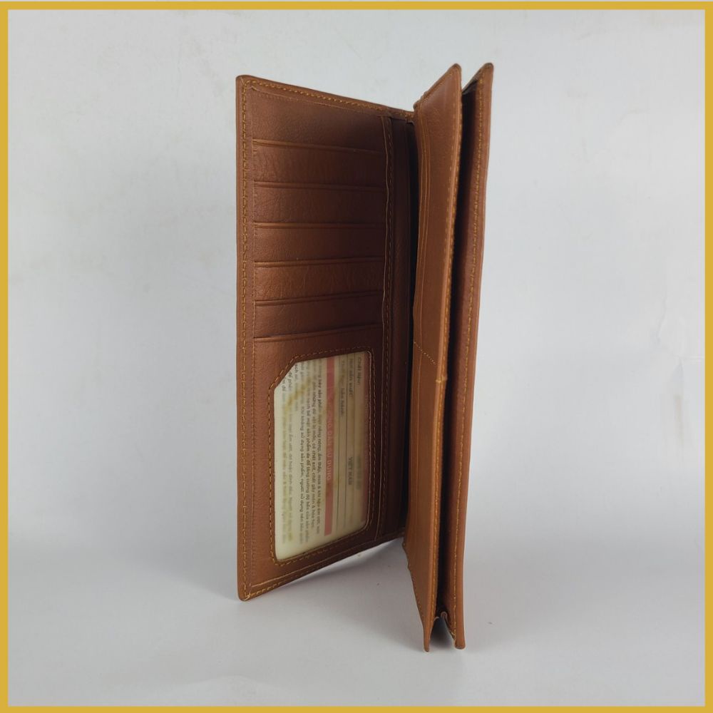 Ví da nam dài da bò trơn TIỆM ĐỒ DA VIỆT hàng cao cấp kiểu dáng cổ điển VD04